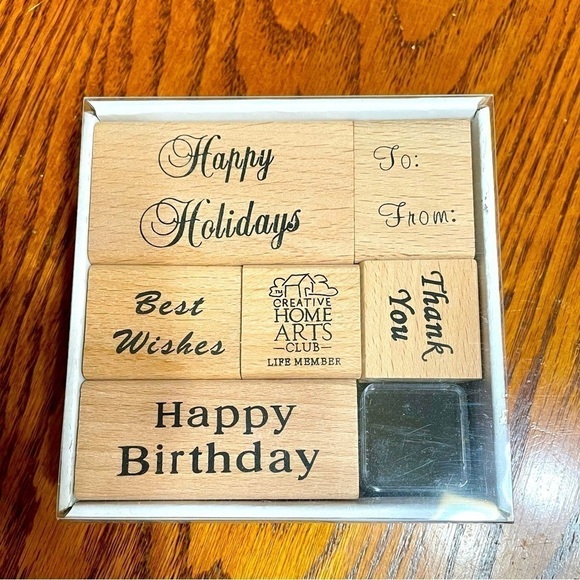 Rubber Stamp Set 6 Pieces Crafts Holidays - Picture 1 of 4